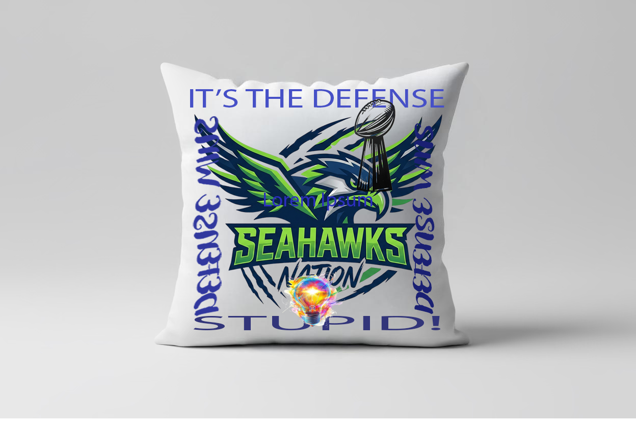 It's The Defense Stupid 2 Football Seahawks Throw pillow