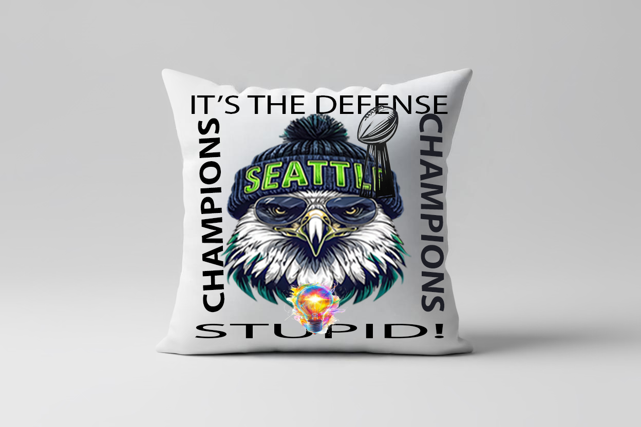 It's The Defense Stupid 2 Football Seahawks Throw pillow