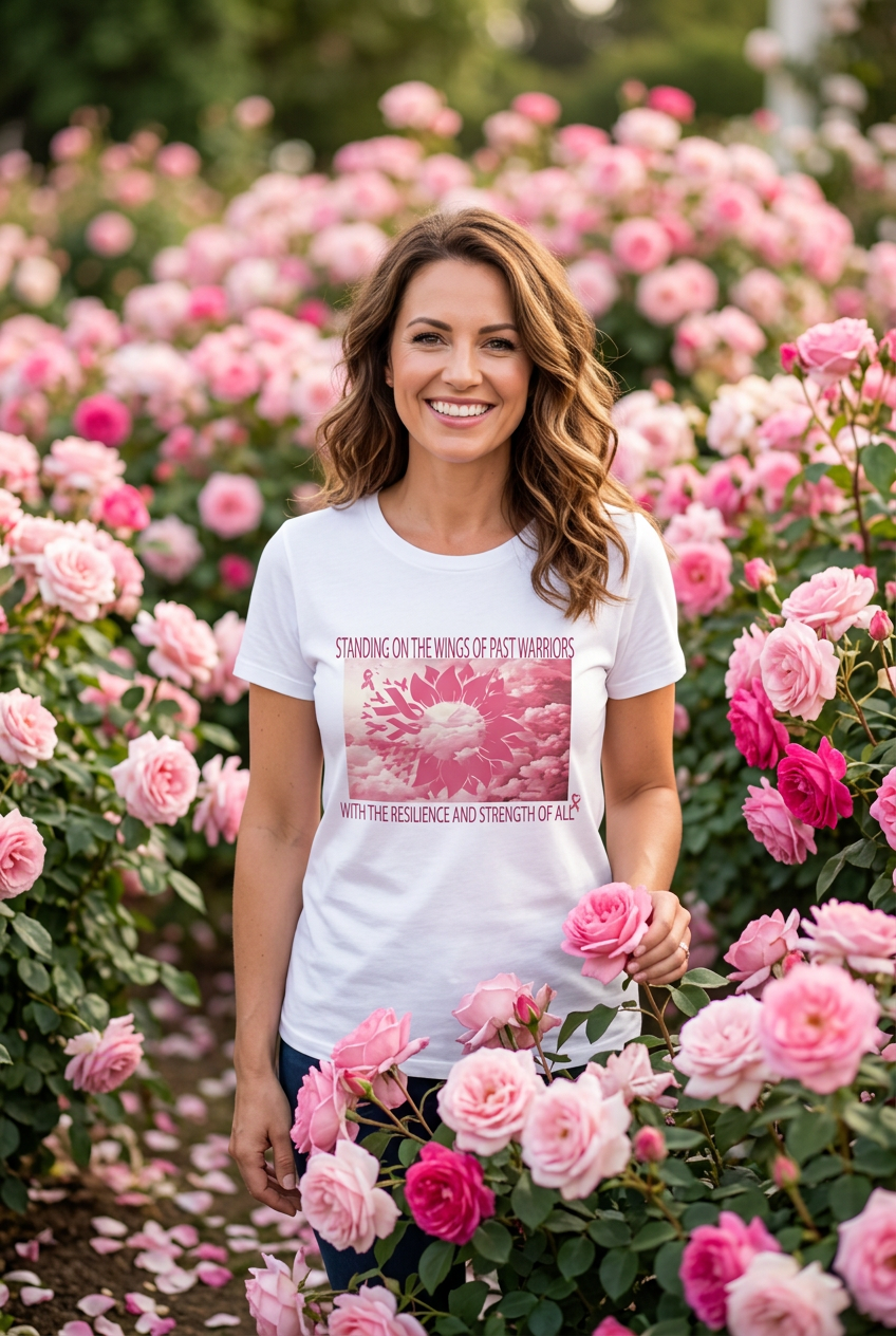 Standing on the Wings of Past Warriors – Breast Cancer Awareness Tee
