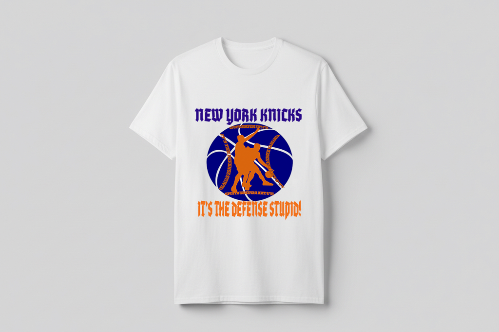 Gildan Royal Blue It's The Defense Stupid Basketball New York T-shirt