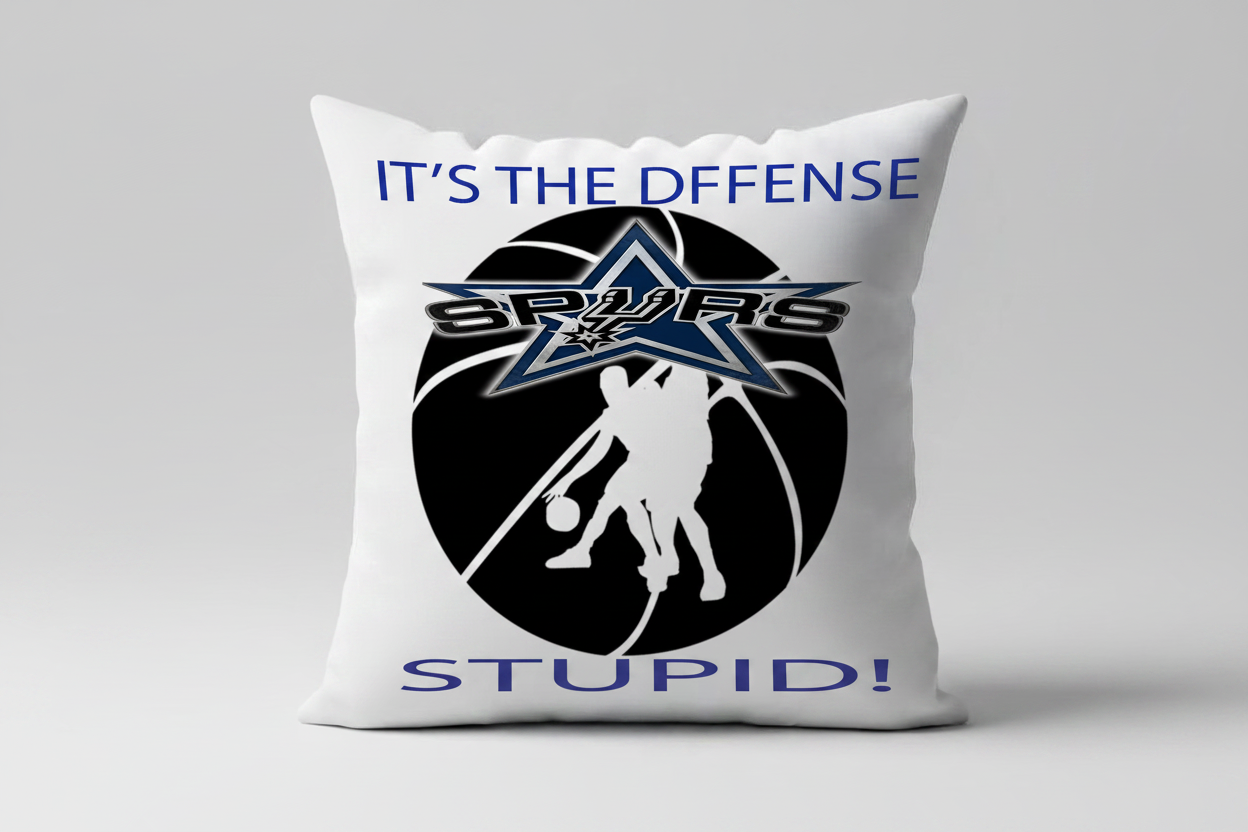 ,It's the Defense stupid 2 basketball spurs throw pillow
