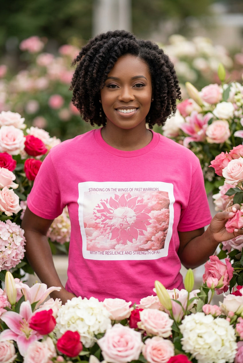 Standing on the Wings of Past Warriors – Breast Cancer Awareness Tee